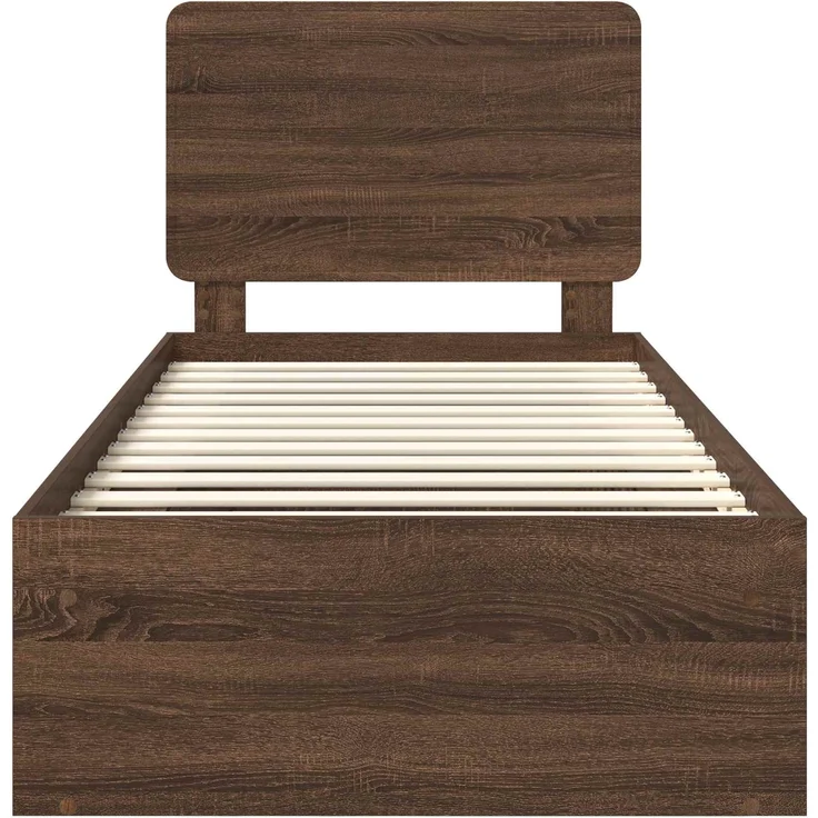 vidaXL Bettrahmen Braun Eichen-Optik 75 x 190 cm Massives Kiefernholz 3412557 – Bild 6
