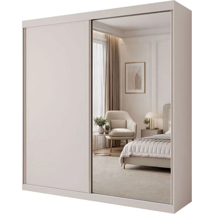 Lookway Kleiderschrank BASTER II KASCHMIR mit Spiegel 200x58x215 cm – Bild 1