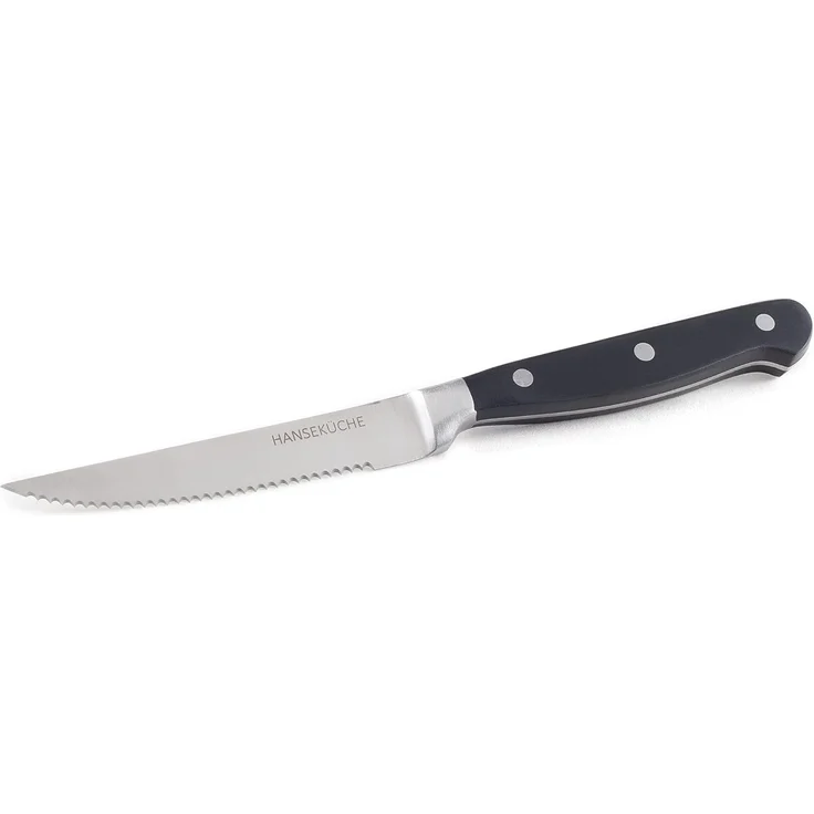 Hanseküche Steakmesser Steakmesser 6er Set – mit Holzgriff (Schwarz) (6 Stück), Modernes Design, Geschenkbox – Bild 8