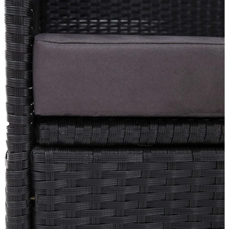 vidaXL Outdoor-Sofabett mit Dach Poly-Rattan Schwarz 46092 – Bild 6