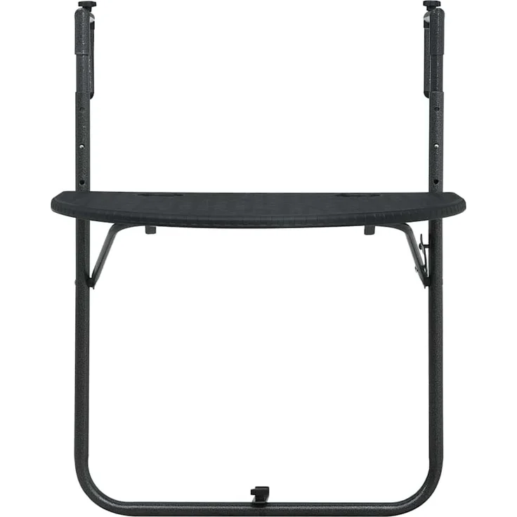 Balkonhängetisch, Balkontisch Schwarz 60 x 64 x 83,5 cm Kunststoff Rattan-Optik – Bild 2