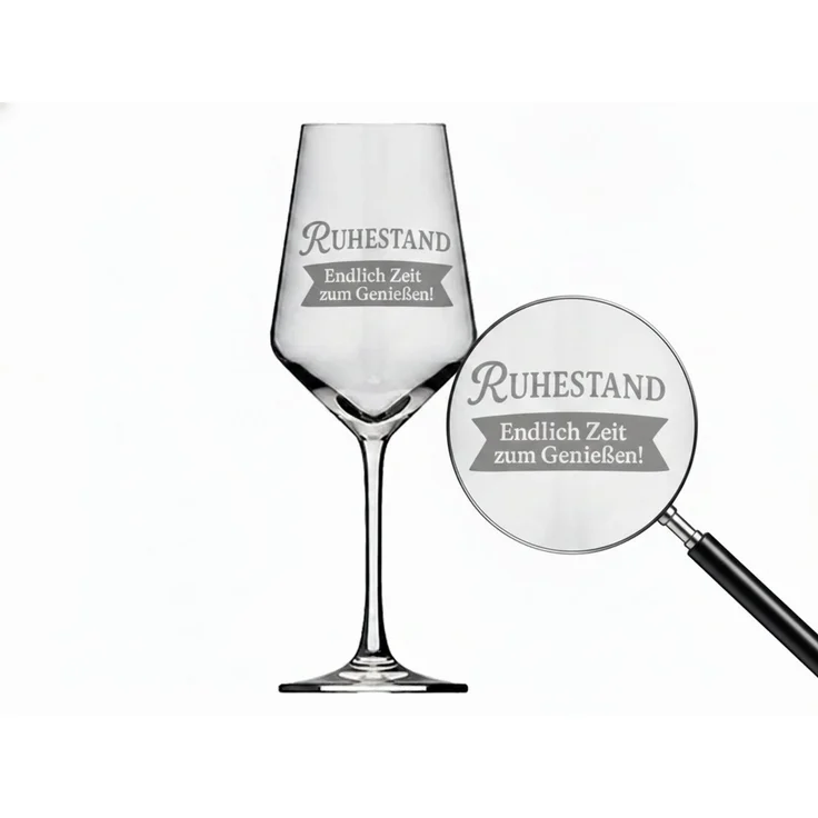 Valhalla Weinglas 350ml mit Gravur Ruhestand Geschenkidee spülmaschinenfest, 1-tlg, Glas, Lasergravur, spülmaschinenfest, Geschenkidee – Bild 1