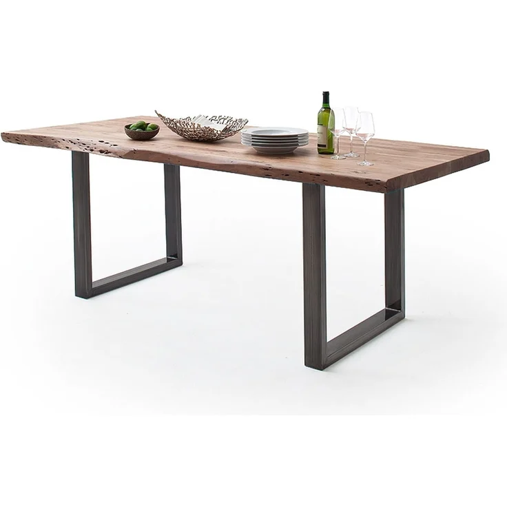 Baumkantentisch >Calabria< in Akazie natur / antik - 240x79,5x100 (BxHxT) – Bild 2