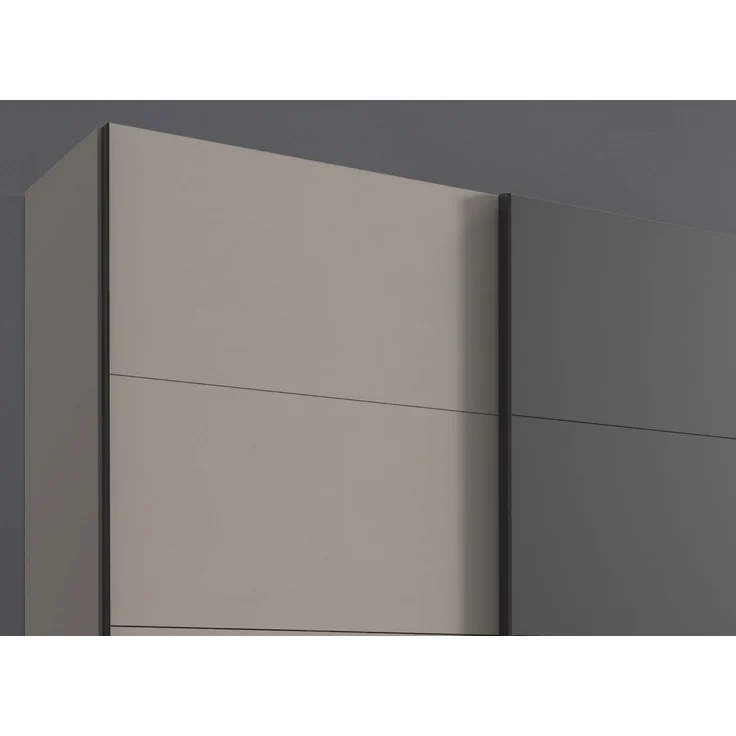 Schwebetürenschrank Kleiderschrank 270cm 3-türig Zubehör Sand Grau u. Anthrazit – Bild 3