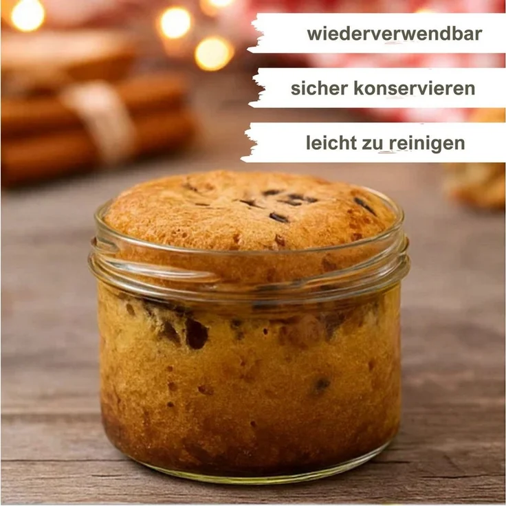 mikken Marmeladenglas Einmachglas 210ml mit Schraubdeckel Einkochglas Schraubglas, (Set, 18-tlg), für Kuchen im Glas, für Dessert, zum Aufbewahren, Pasteurisierbar – Bild 2