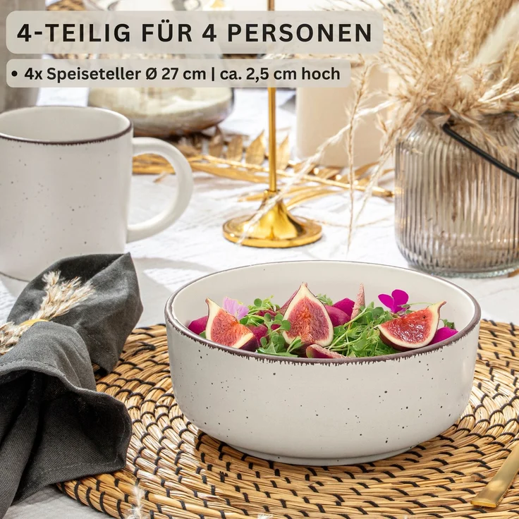 SÄNGER Steingut Schalen Bombay Ivory 4 teilig – Bild 2