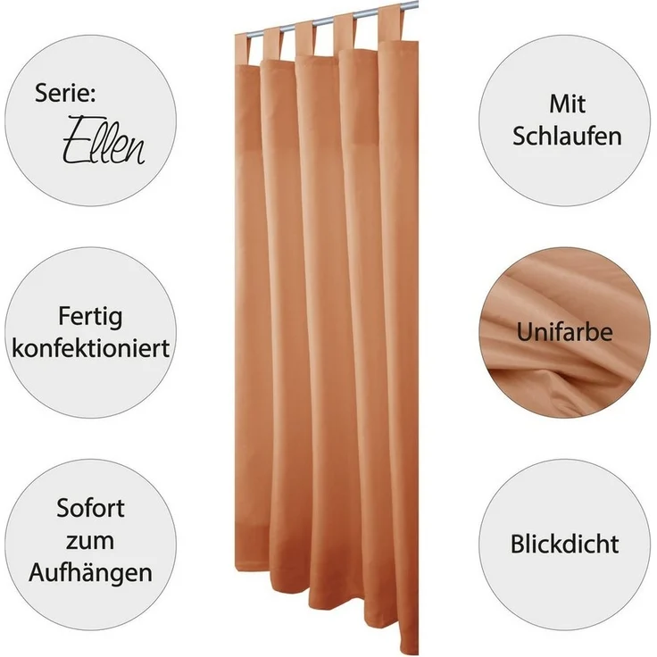 Bestgoodies Gardine Schlaufengardine, Schlaufe (2 St), Blickdichter Vorhang mit Schlaufen, Schlaufengardine – Bild 2