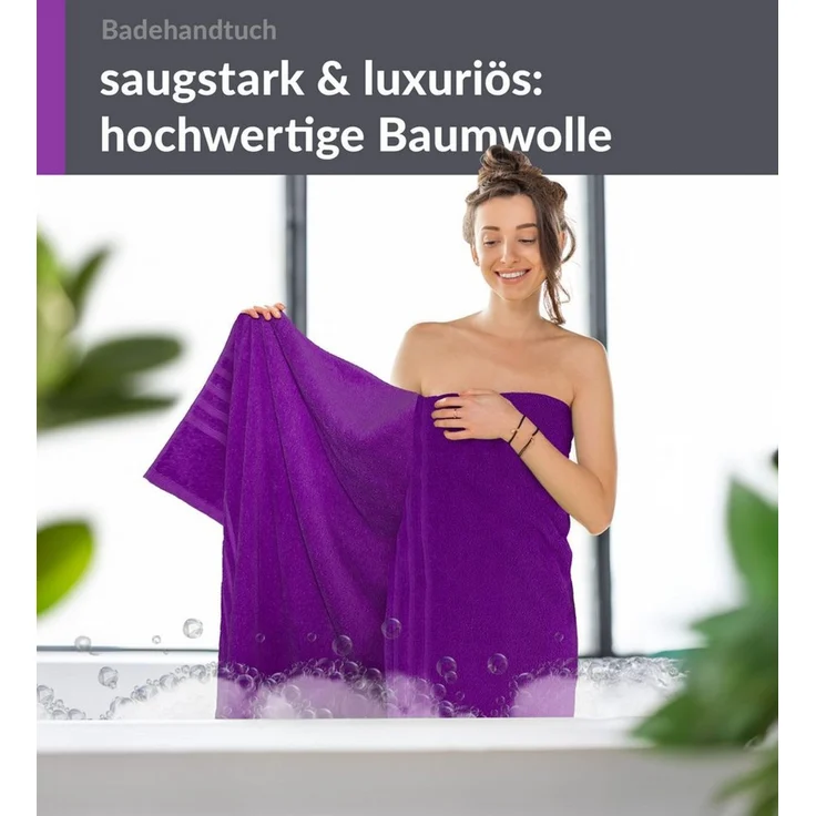 Lashuma Badetuch - XXL Handtuch London, Frottee (1-St), großes Badehandtuch - Duschtuch 100x150 cm für Damen & Herren – Bild 3