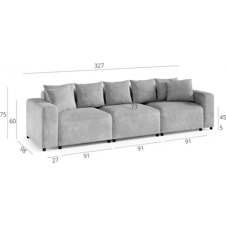 Sofaset Designersofas MEGAN 3-2-1 in Stoff Salvador Braun – Bild 3