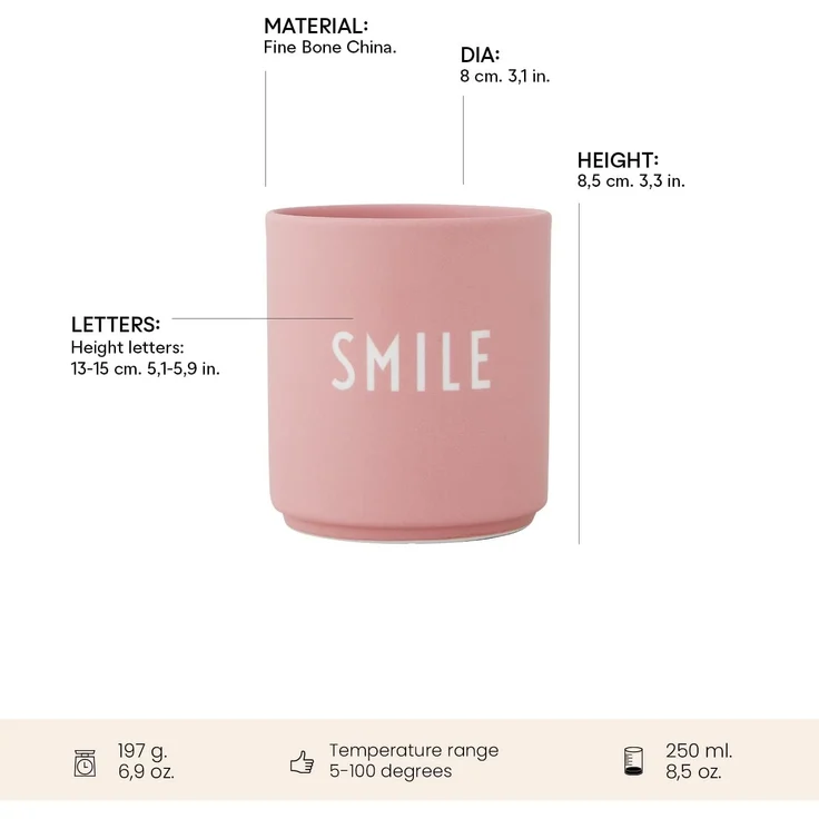 Design Letters Becher Favourite Cup Smile Rose 10101002ROSESMILE – Bild 9