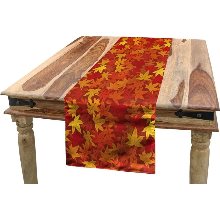 Abakuhaus Tischläufer Esszimmer Küche Rechteckiger Dekorativer Tischläufer, Orange Nature Designs – Bild 3