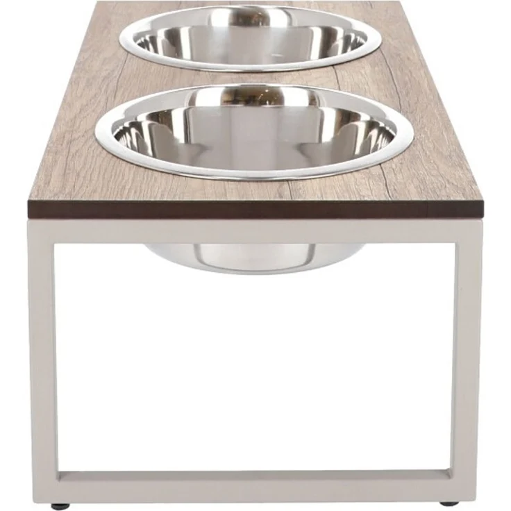 Hundenapf Futternapf DIMO Metall Taupe HPL-Platte Holzdekor von Jan Kurtz – Bild 4