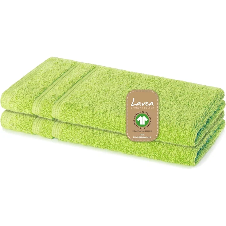 Lavea Gästehandtuch Bali, 30x50cm aus 100% Bio-Baumwolle, einzigartig weiche Gästetücher mit Aufhänger (Set, 2-St), hochwertiges und nachhaltiges Premium Gästetuch – saugstarke Faser – Bild 1