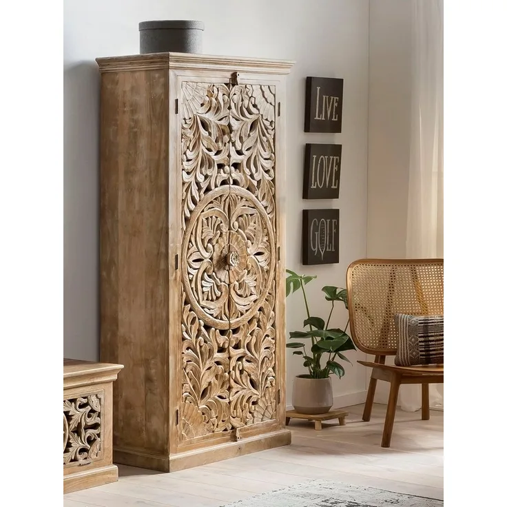 Garderobenschrank Lakadee 90 x 45 x 185 cm Mango