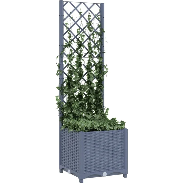 vidaXL Garten-Pflanzgefäß mit Spalier Blaugrau 40 x 40 x 136 cm PP 318249 – Bild 3