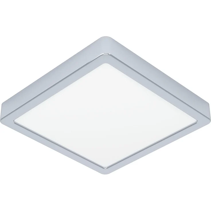 EGLO LED Deckenlampe Fueva 6, Bad Deckenleuchte 22x22 cm, Badlampe aus Stahl in Chrom und Kunststoff in Weiß, Badezimer Lampe, warmweiß-kaltweiß, IP44