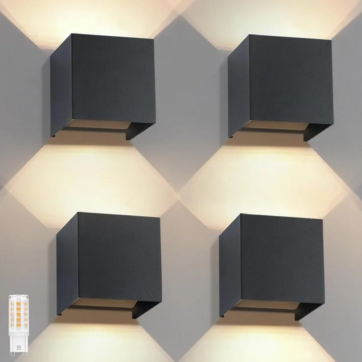 Nettlife Wandleuchte 4ER G9 Warmweiß Wandleuchte, LED fest integriert