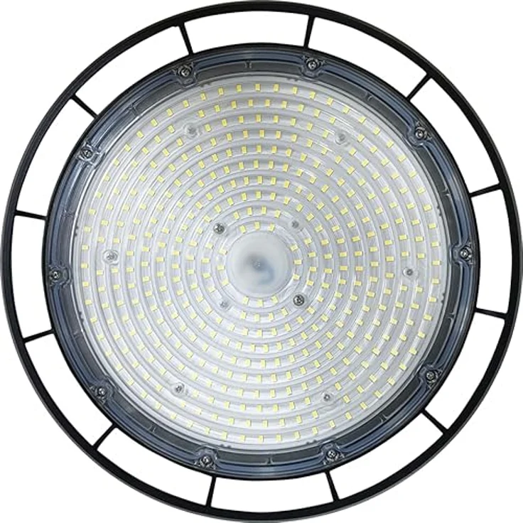 Berger & Schröter LED Strahler UFO High Bay Light 200 W, 32000 Lumen, 6500 K Weißlicht, dimmbar, IP66, Aluminium schwarz – Bild 2