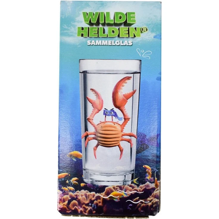 Trinkglas ca. 270 ml Wilde Helden Wasserglas Motiv wählbar Sammelglas Kinderglas Mr. Crabby – Bild 2