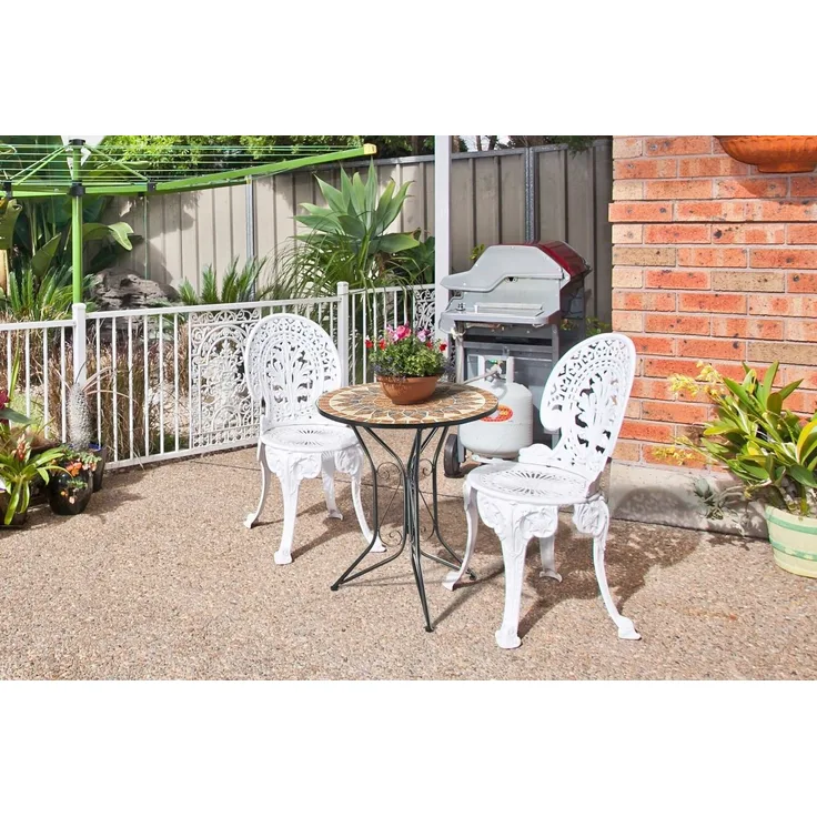 Kobolo Beistelltisch Gartentisch Mosaiktisch Metalltisch H70 cm D60 cm (kombinierbar, 1-St)