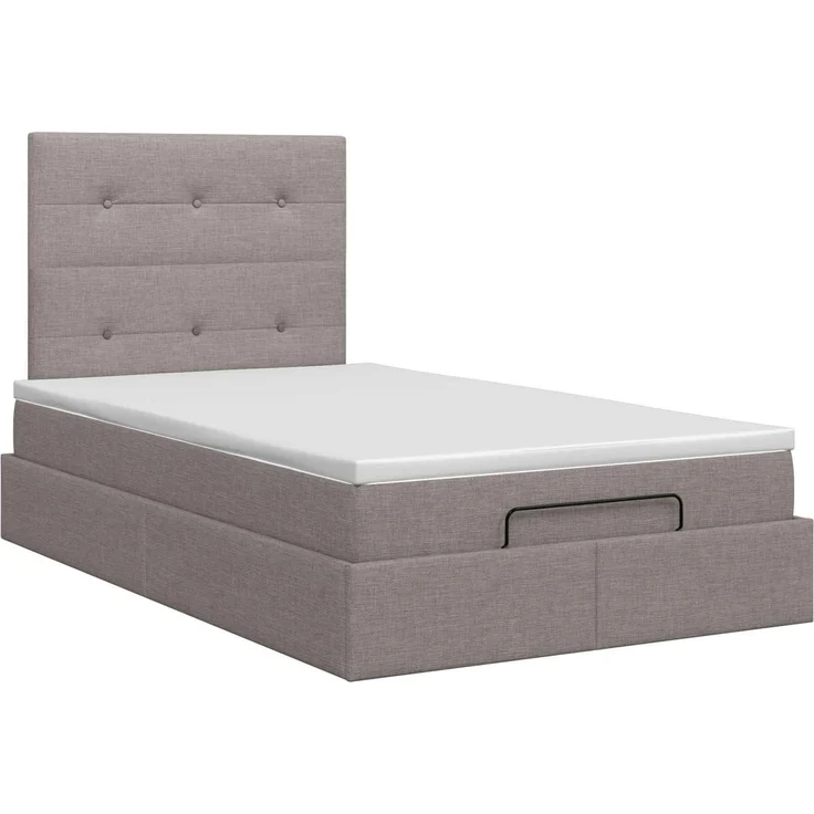 vidaXL Ottoman Bett mit Matratze mit Kopfteil Taupe 120 x 190 cm Stoff 3457477 – Bild 5