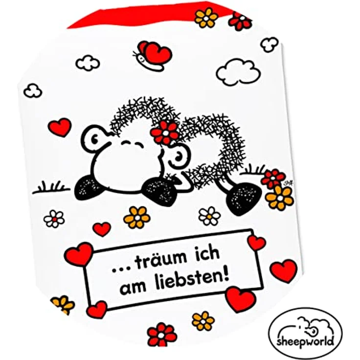 JACK Bettwäsche JACK Renforcé Bettwäsche sheepworld Traum Frau 135x200cm 2 tlg. Herzen, Renforcé, 2 teilig, Wendebettwäsche mit witzigem Schaf und Herzen, Reißverschluss – Bild 5