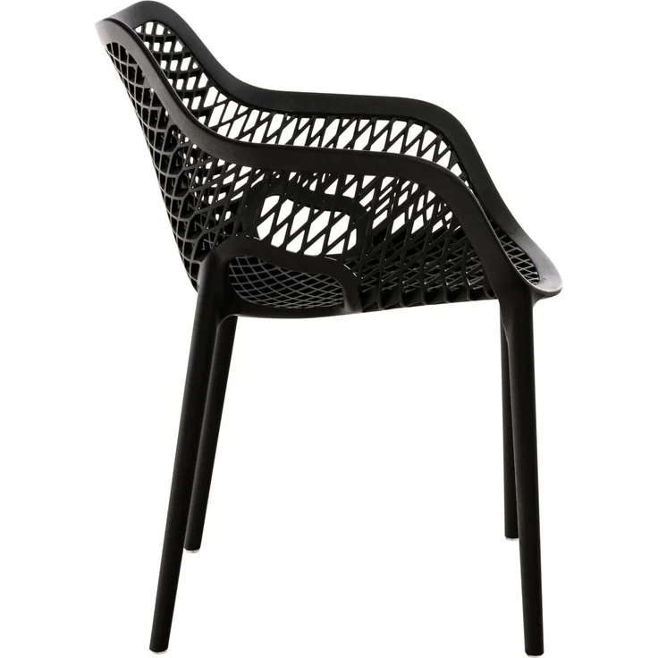 CLP Gartenstuhl Air XL 2er Set - Modernes Design, Kunststoff, Wetterfest, Stapelbar,schwarz – Bild 2