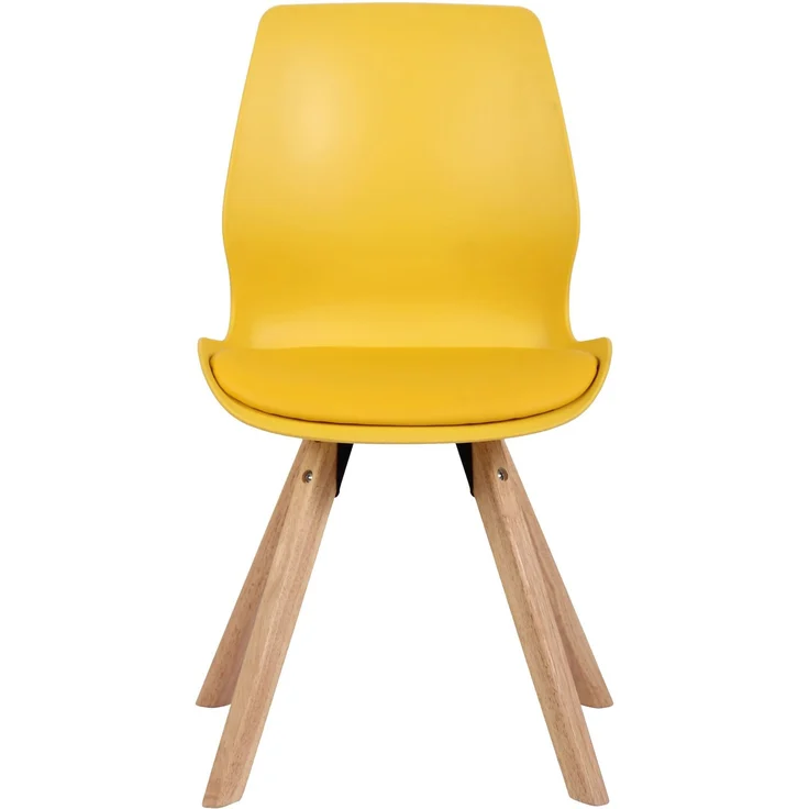 CLP Esszimmerstuhl Luna Modernes Design, Gestell natura, gepolsterter Sitz,gelb Kunststoff – Bild 3