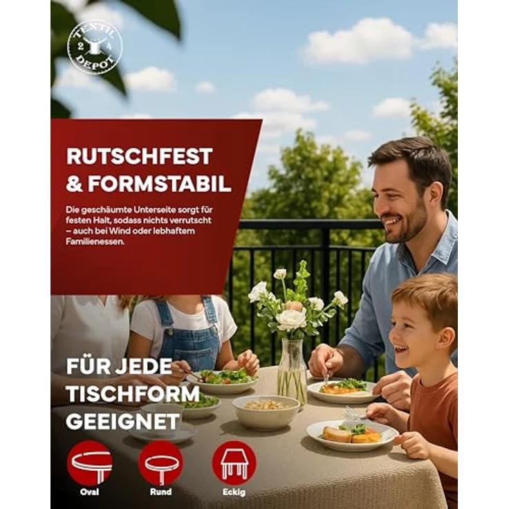 texpot Tischdecke Gartentischdecke Schaum PVC Weichschaum (1-tlg) – Bild 7