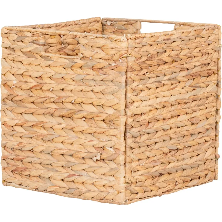 House Nordic Korb, faltbar, Wasserhyazinthe, natur, 30x30x30 cm