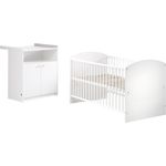Schardt 08 968 02 02 - Kinderzimmer Classic-Line weiss, bestehend aus Kombi-Kinderbett und Wickelkommode (ohne Textilien)