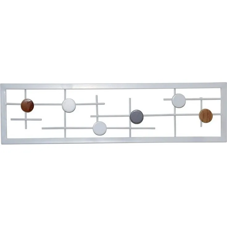 Wandgarderobe aus Metall "Johanna", weiß lackiert