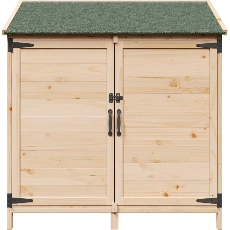vidaXL Gartenschuppen mit Dach mit Schloss Natur 106,5 x 56 x 113,5 cm 42033440 – Bild 4