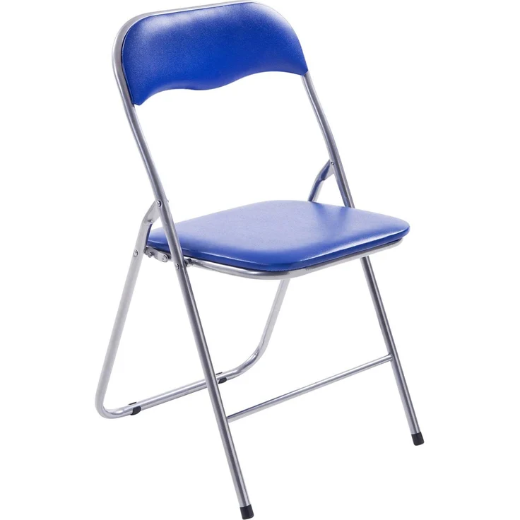 CLP 4er Set Klappstuhl Felix Klappbarer mit Kunstleder PVC Sitz Gepolstert - Farbe:blau/silber – Bild 2