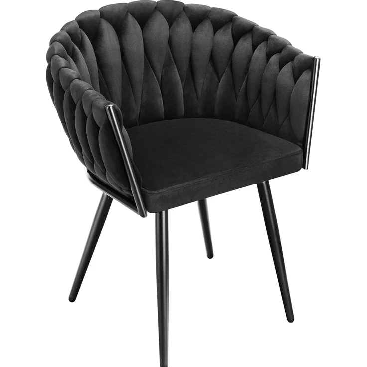 tectake Esszimmerstuhl Astano (6er Set, 6 St), gepolstert, mit Samtbezug, Knotendesign – Bild 5