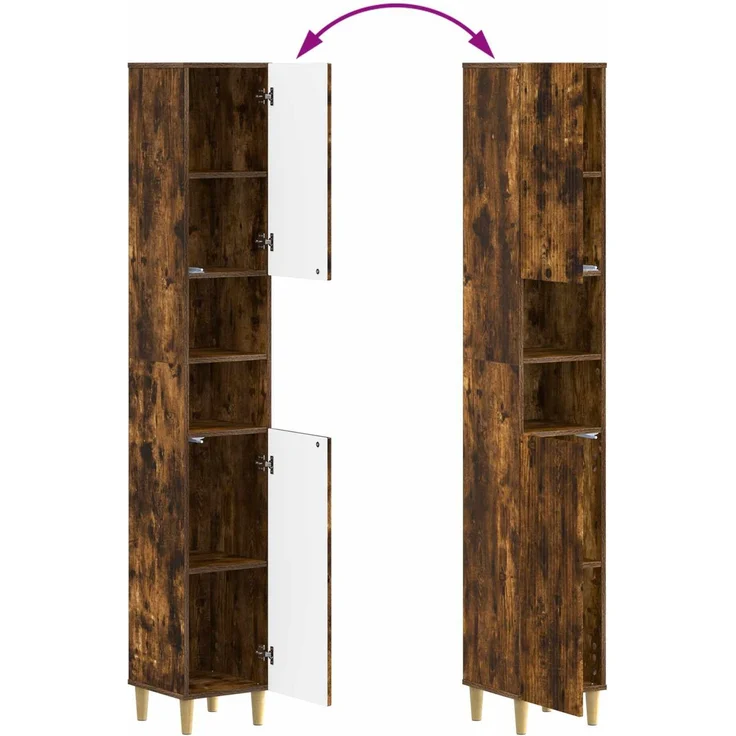 vidaXL 2-teiliges Badezimmer Schrank Set ARNHEM Raucheiche 3417527 – Bild 7