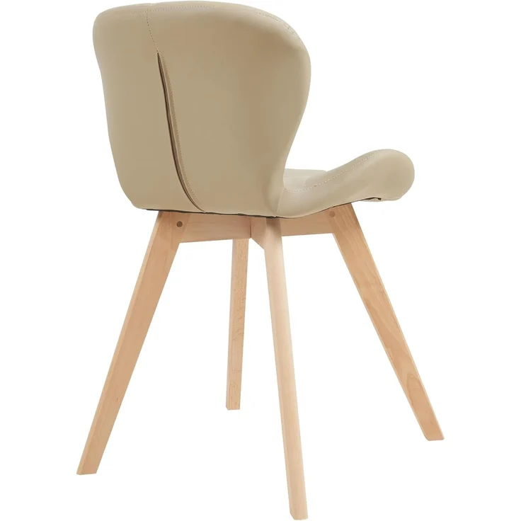 Esszimmerstuhl Älmhult 6-er Set 78x47x52 cm Kunstleder Beige [en. casa] – Bild 7