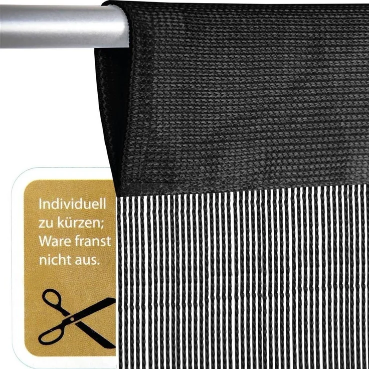 Fadenvorhang ( 56x185cm ) in Schwarz - inkl. Gardinenstange "einfache Montage" - in , Caravan Camping Fadengardine ideal für Wohnwagen / Wohmobil – Bild 8