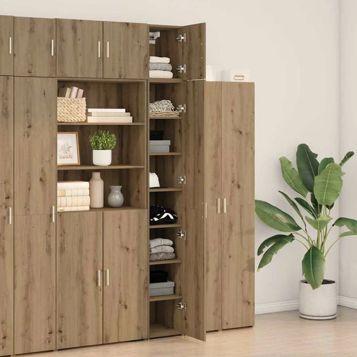 vidaXL Lagerschrank mit Regalen Artisan-Eiche 30 x 42,5 x 225 cm 3365628 – Bild 4