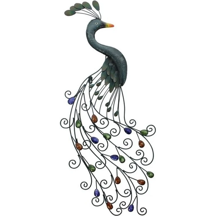 Wandhänger Pfau Hängedeko Anhänger Wohndekoration Deko – Bild 4