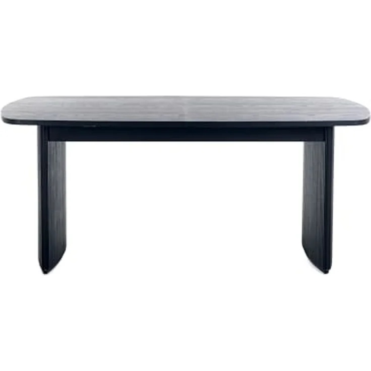 Julian Bowen Louis schwarzer geriffelter ausziehbarer Esstisch, Eschenholz, 180x90 cm, Schwarz – Bild 3