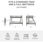 DHP Furniture Twin-Over-Ganzmetall-Etagenbett Dorel Mehrere Farben, platzsparendes Design, langlebige Stahlrahmenkonstruktion