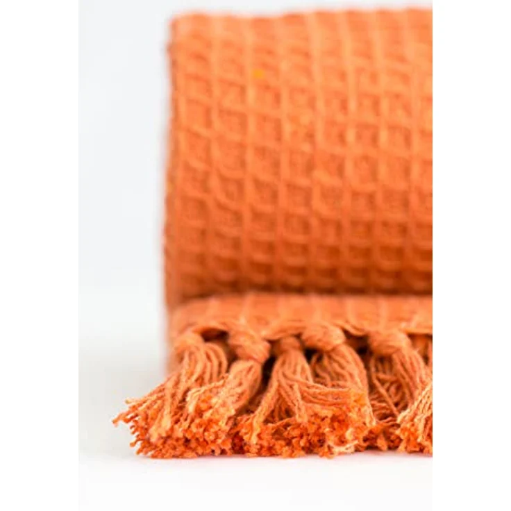 Emma Barclay Honeycomb — schlichte Überdecke für Sessel und Sofas aus recycelter Baumwolle mit Waffelstruktur, 50x60 cm (127x152 cm) – Bild 3