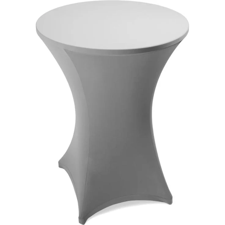 Stehtischhusse Stretch Stehtisch Ø 80 cm Tisch Husse Bistrotisch Hellgrau