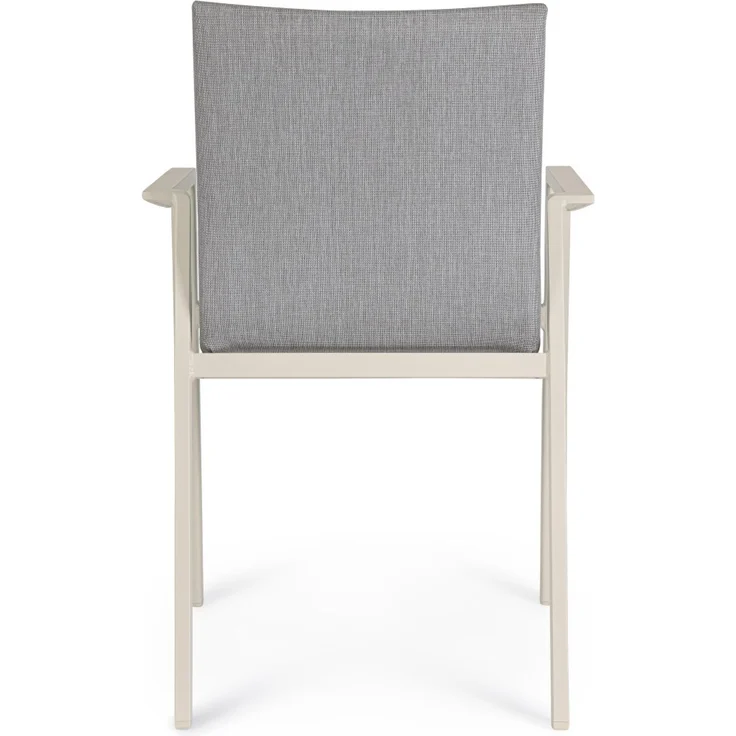 Gartenstuhl Enodo aus Aluminium, modern und stapelbar, gepolstert, beige Pelikan, Outdoor – Bild 6
