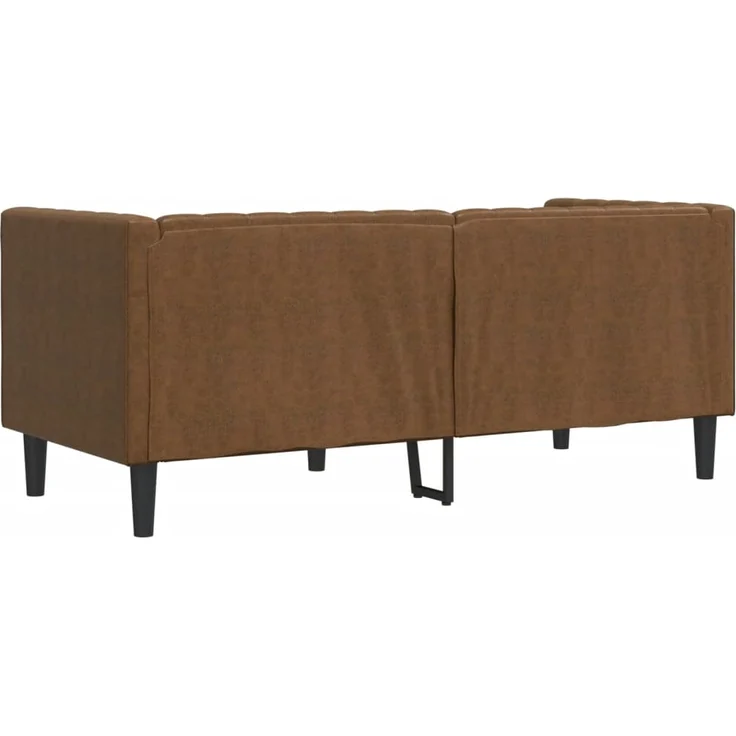 vidaXL Chesterfield-Sofa 2-Sitzer Braun Kunstleder in Wildleder-Optik 372692 – Bild 5