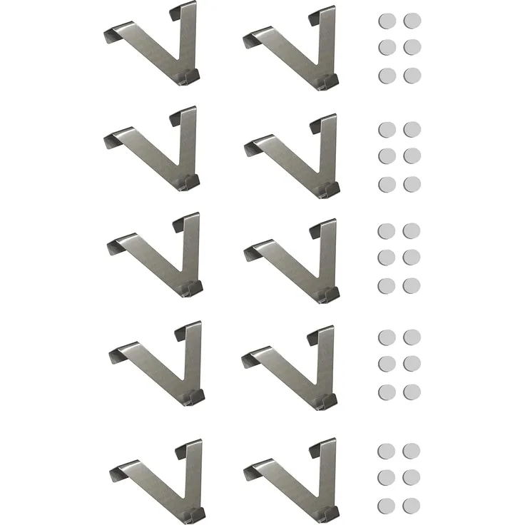 HOME WOHNIDEEN Gardinenhaken Easy Fix Haken (10 Haken) 10 cm 10 Fensterhaken Metall, (10-St), 10 Fensterhaken Metall