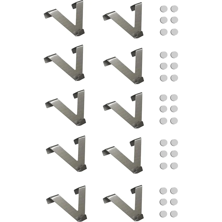 HOME WOHNIDEEN Gardinenhaken Easy Fix Haken (10 Haken) 10 cm 10 Fensterhaken Metall, (10-St), 10 Fensterhaken Metall – Bild 1