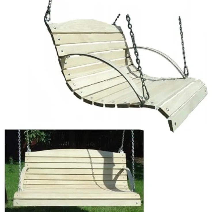 QLS Hollywoodschaukel, 3,00-Sitzer, Sitzbank für Gartenschaukel Schaukelbank 90 cm aus Holz Holzschaukel