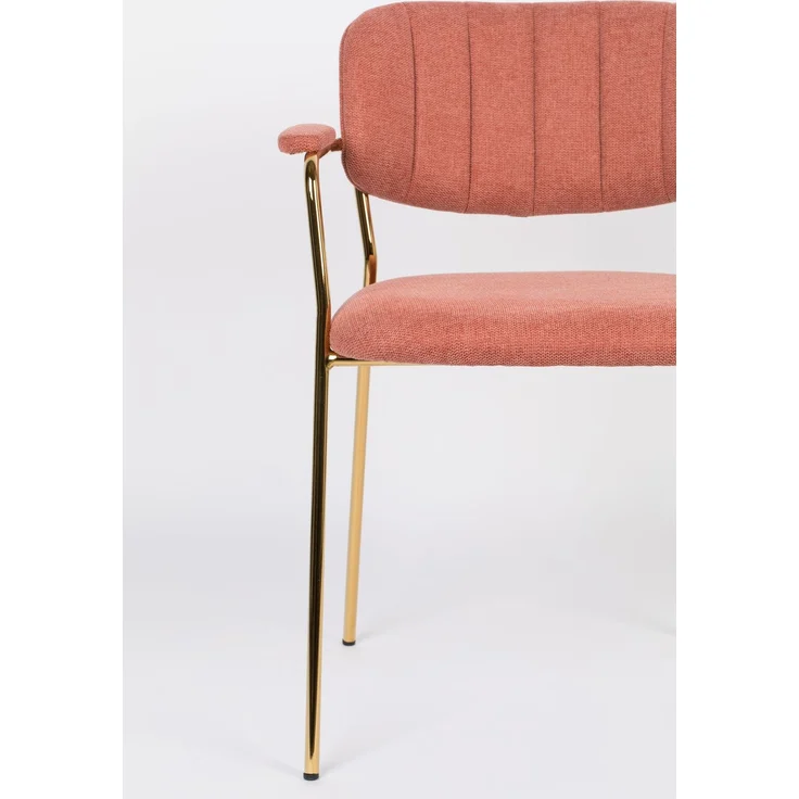 Sessel Jolien im 2er-Set, Rosa gepolstert mit goldenem Metallgestell 61x56x78 cm – Bild 6
